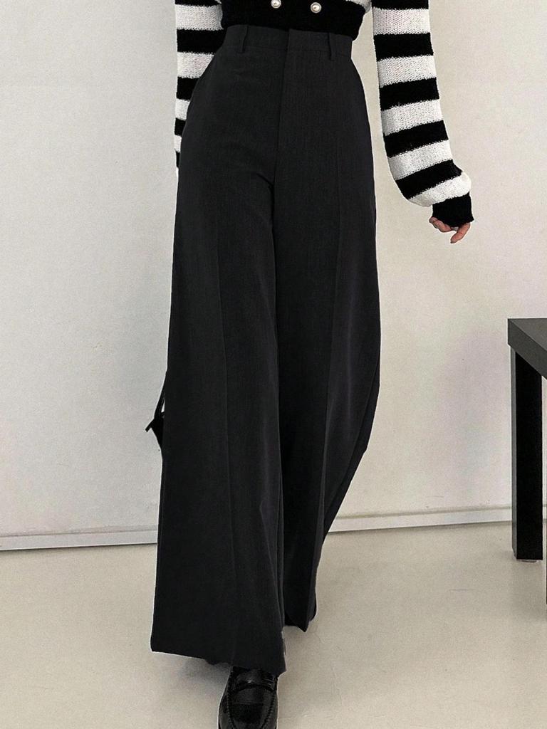 Petite High-Waist Straight-Leg Formal Trousers for Women