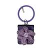 Applicable To Samsung ZFlip5 Mobile Phone Case Straw Mat Pattern Leather Case Flower Portable Hanging Ring Zflip4 Folding Protective Case