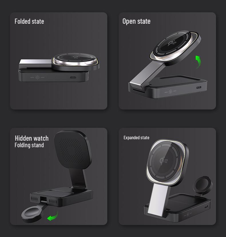 Heavyweight 3-in-1 Qi2 MagSafe Wireless Charger for Apple Phones