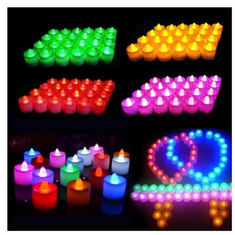 Flameless Led Candle Light Battery Powered Bright Color Lamp Blinking Row Long Lasting Decoration