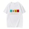 Unisex's Sarcasm May Occur Periodically T-Shirt Cotton Short Sleeve Crew Neck Machine Washable Colorful Periodic Table Design Tee