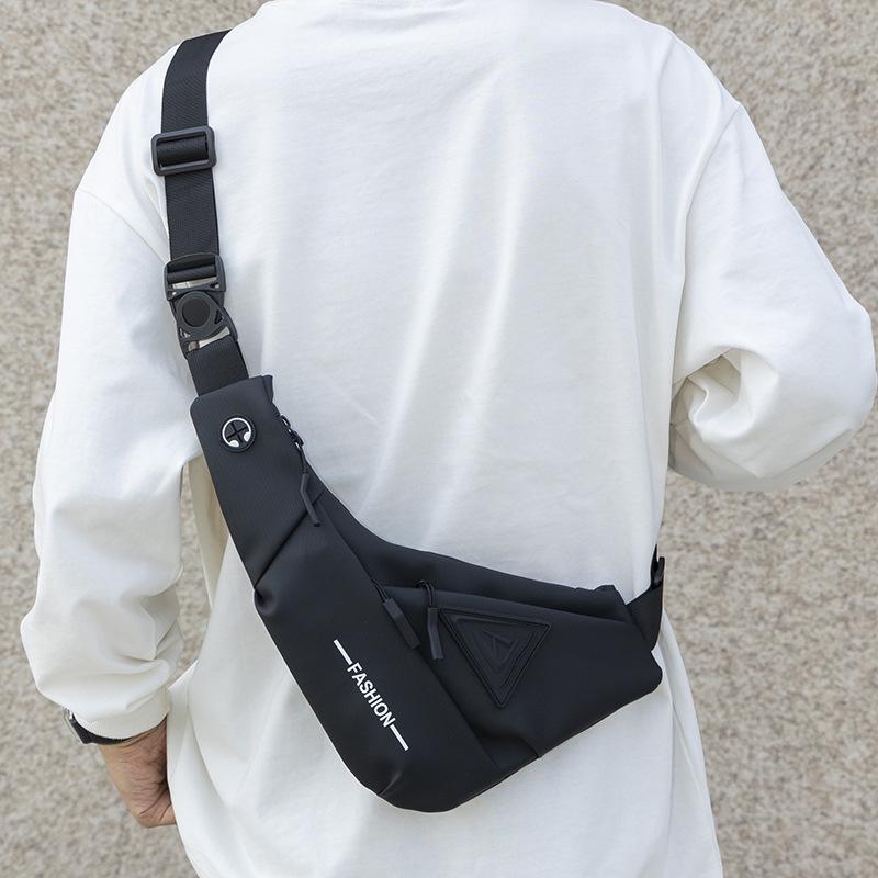 Men's Cross-Body Chest Bag: New Style, Water-Repellent, Travel-Ready, Multifunctional, Single-Shoulder Backpack.
