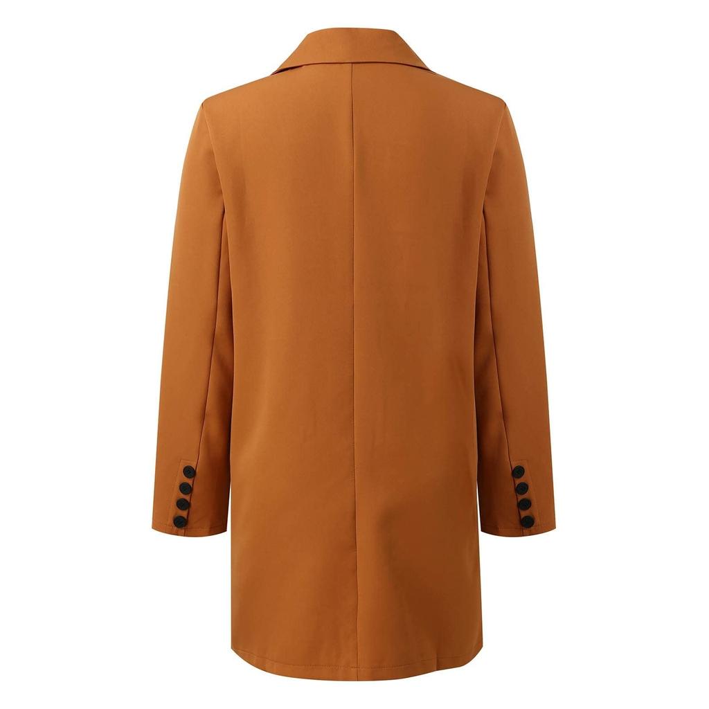 Trench Coats For Women's Long  Trench Coat Slim Classic With Pocket Solid Color Coats