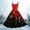 Women's Fashion Christmas Printed Sexy Strapless Gothic Cocktail Dress Punk, Vintage Dress.