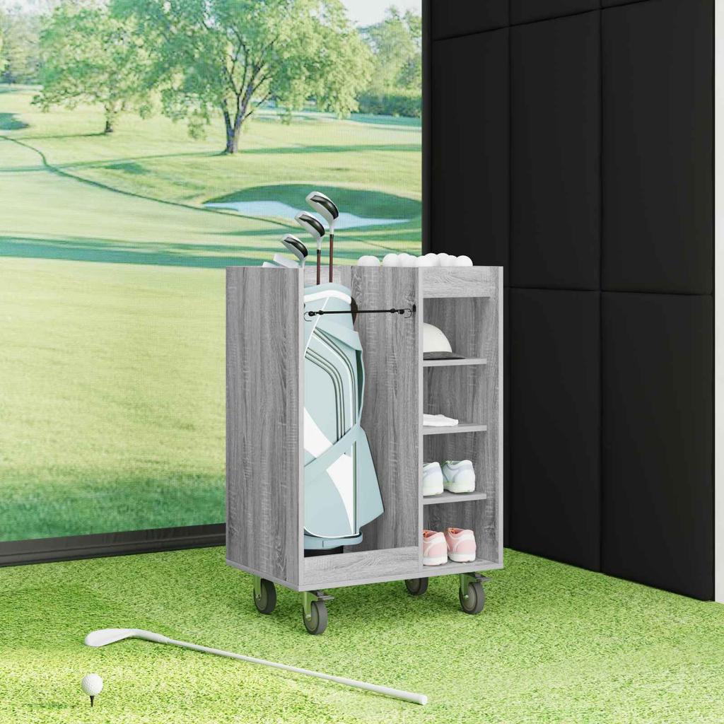 Golf Cabinet with Wheels Universal Grey Sonoma 65 x 45 x 98 cm