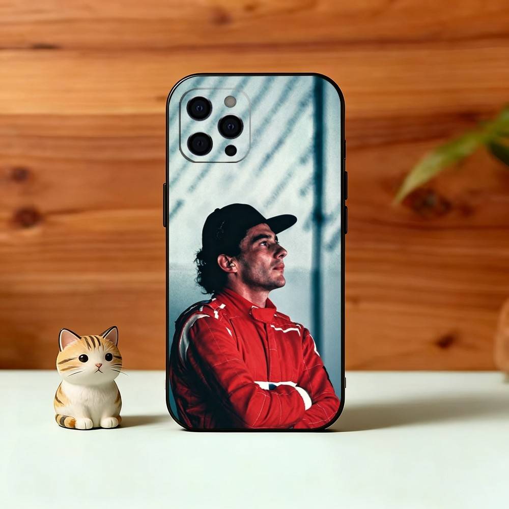 Racing Driver A-Ayrton S-Senna Phone Case For iPhone 17,16,15,14,13,12,11 Plus,Pro Max,XS,Soft Silicone Black Cover