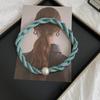 Pearl necklace twist silk scarf high-end neck protection scarf with shirt magnetic silk scarf simple scarf collarbone chain