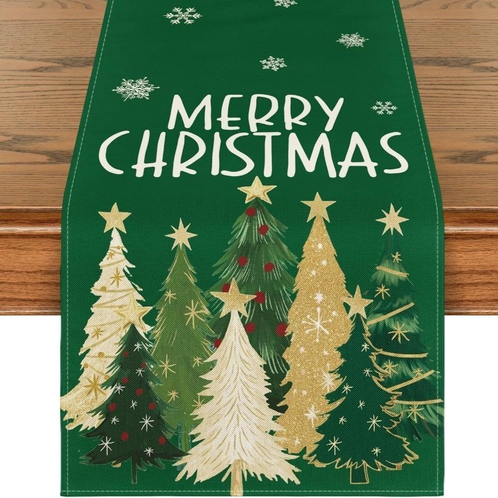 Christmas Tree Christmas Table Flag Desk Decor Xmas Tablecloth Christmas Table Runner Home Decor