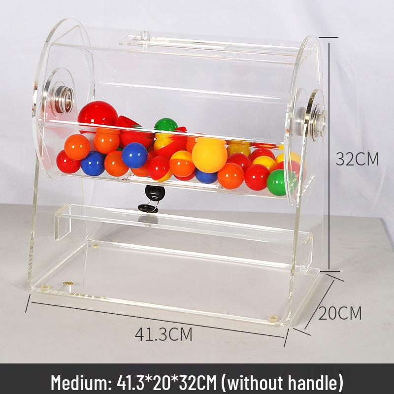 Acrylic Rotating Raffle Cage with Prize Balls and Lottery Tickets