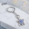 Auspicious Turtle Keychain Rhinestone Flower Keychain, Luxury Alloy Car Key Metal Ring Ring, Pendant for Backpacks Handbag Decoration Holder