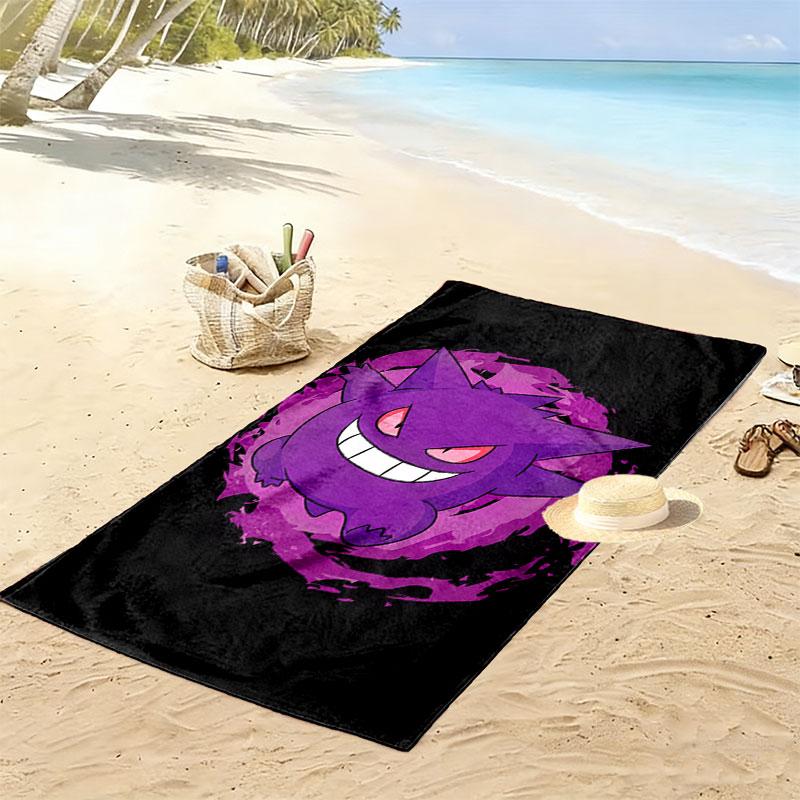 gengar cartoon Print Beach Towel, Large Soft Quick Dry Towel for Beach Camping Swimming