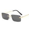 Stylish Latest Rectangle Sun Glasses For Ladies For Gents No Frame Small Sun Glasses Female Male Gafas De Sol Eye Glasses Glasses Shades UV400
