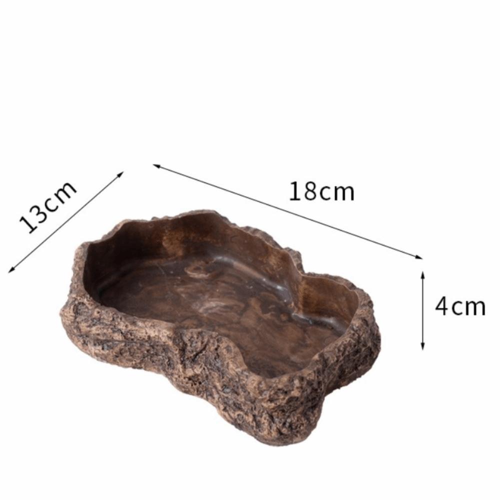 New Simulated Rock Reptile Food Bowl Multiple Size Habitat Decor Lizard Food Dish Anti-slip Base Pet Reptile Feeder Pet Supplies