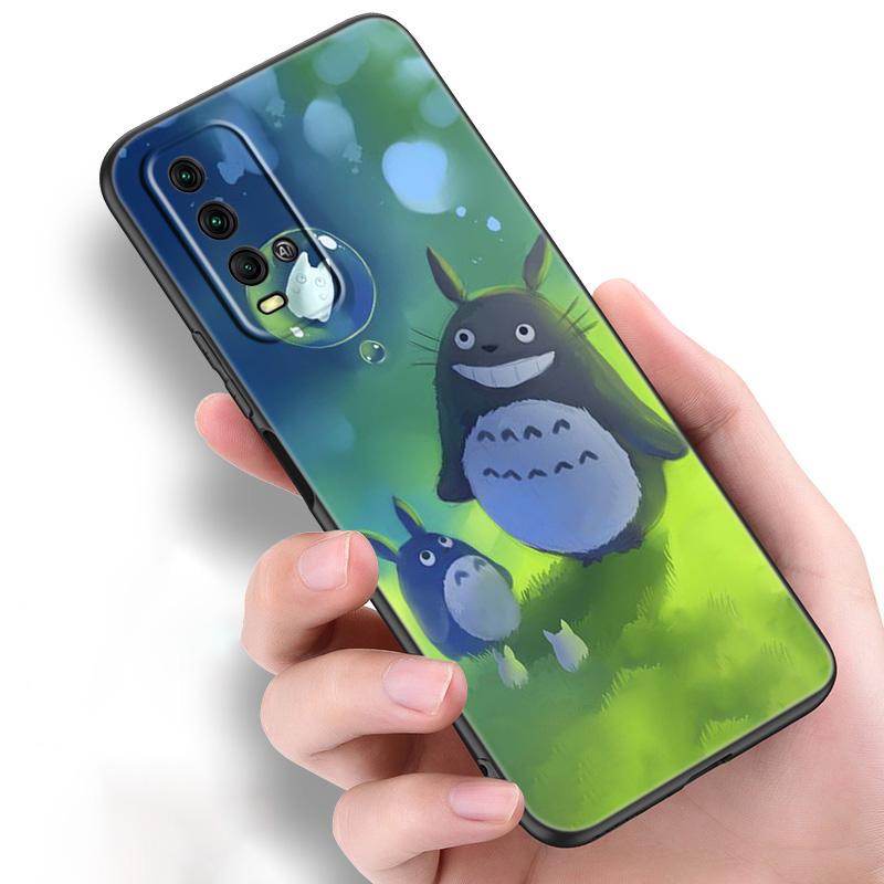 Anime Studio Ghibli Totoro Silicone Phone Case For Xiaomi Redmi Note 11 10 9 8 Pro 11T 10T 10S 9S 8T 9 9A 9C 9T Black Soft Cover