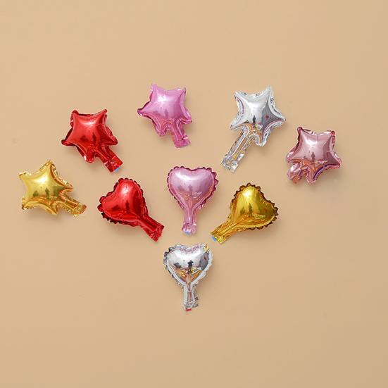 10 szt. Balony foliowe pentagram Kreatywny kształt Jasny kolor Przeciwwybuchowe Oszałamiający efekt wizualny Style Balony foliowe pentagram w kształcie serca Balony ślubne