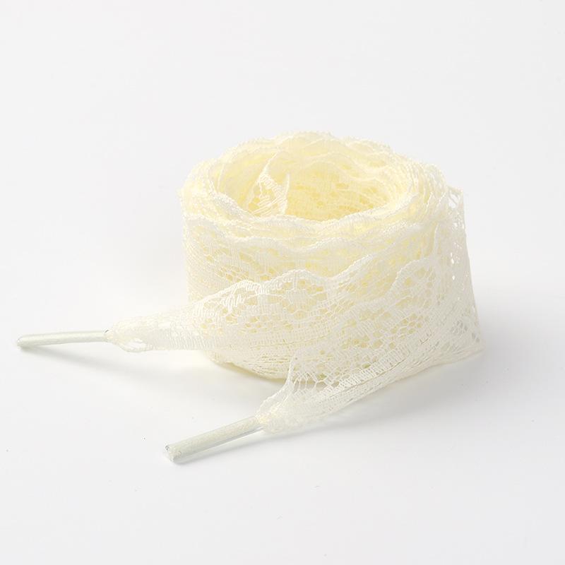 1 Pair Soft Silk Lace Shoelaces, Colorful Flat DIY Shoe Straps, Ballet Style for Sneakers  Elegant Trim