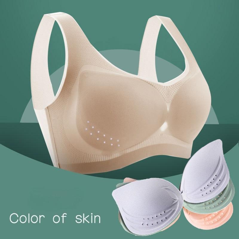Ultra-thin Underwear for Women Seamless Vest-style Large Size Bra Without Steel Ring Gathered Sports Bra with Breast Reduction