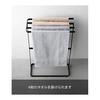 Yamazaki Jitsugyo Towel Hanger Black W36.5 x D14.4 x H61.2cm Tower Towel Bath Mat Clothes Drying Slim Design 10550