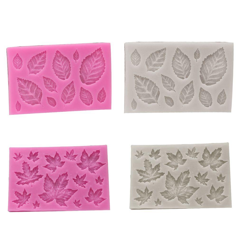 Leaf Fondant 3D Maple Leaf Rose Shaped Leaves DIY Cake Mold Cupcake Decoration Tool