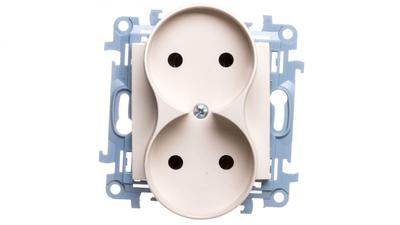 Simon 10 Double Socket B/U Cream 16A 250V Ip20 Cg2M.01/41
