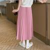 Luxury Long Pleated Skirts for Women Spring New Elegant Office Ladies Chic Elastic Band Fashion A Line Midi Skirt