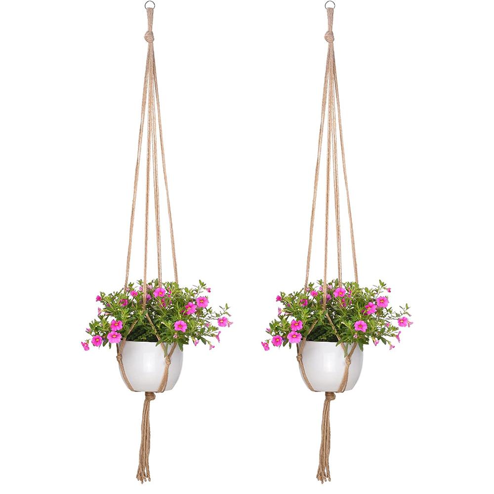 1PC Creative Woven Garden Flowerpot Net Cotton Hemp Rope Hand-Woven Simple Indoor And Outdoor Hanging Wall