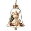 Holiday Home Atmosphere Enhancements 3D Christmas Bell Ornament, Winter Scene Clear Decoration with Santa Immersive Wonderland Ornaments Snowman