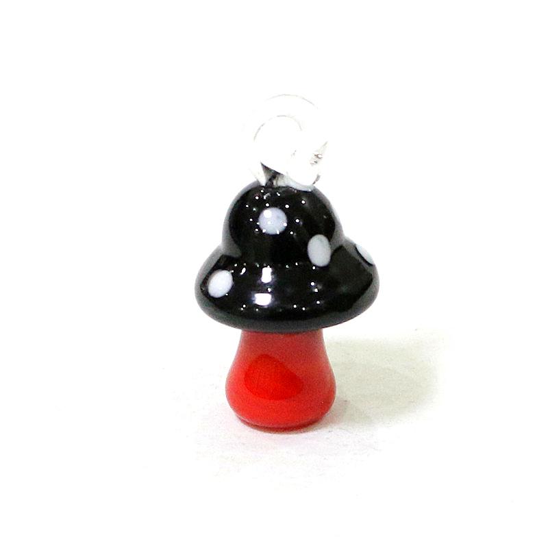 2Pcs Mini Cute Mushroom Charms Glass Pendant Diy Jewelry Making Craft Supplies Perfect Festival Party Gifts for Handmade Lovers