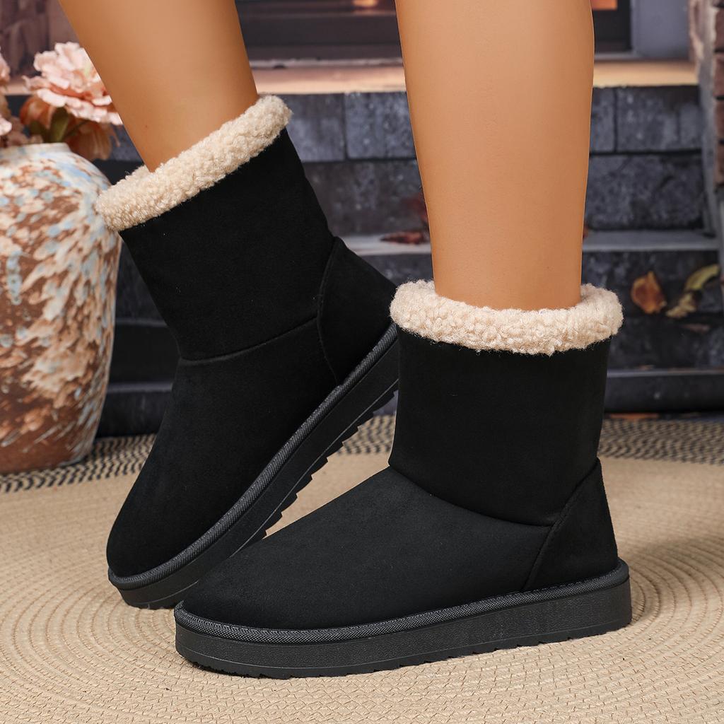 Large Size Platform Snow Boots Women's Cotton Shoes Trend Versatile Matte Warm 2025 Autumn and Winter New Fashion Cotton Shoes