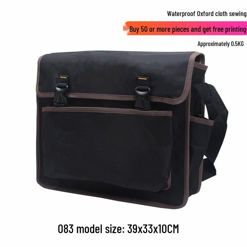 Oxford Canvas Electrician Tool Bag for Air Conditioner Repair - Large, Thickened, Single-Shoulder, Multifunctional Storage.