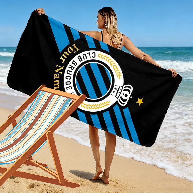Custom Name Club Brugge K.V Print Beach Towel, Large Soft Quick Dry Towel for Beach Camping Swimming -HE24