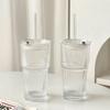 Ins Style 600ML Vertical Stripe Glass Straw Cup
