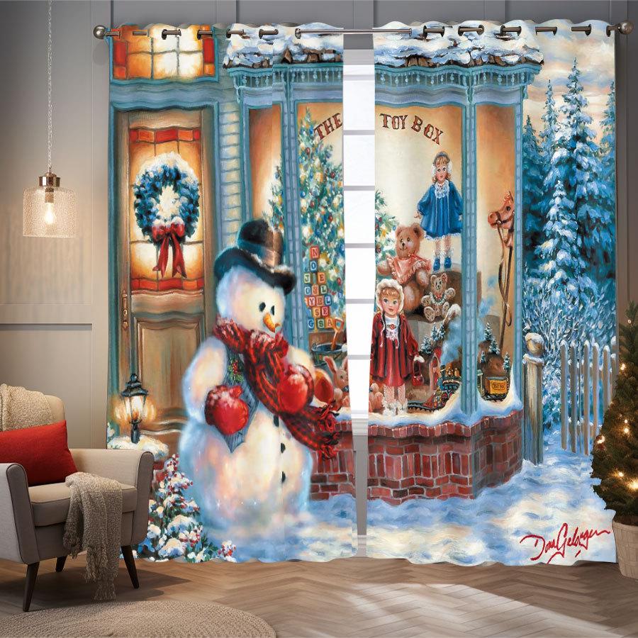Custom High-Precision Blackout Silk Christmas Curtains with Grommet/Rod Pocket