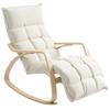 Upholstered Rocking Chair, Relaxation Armchair with Armrests and Steel Frame, for Living Room, Bedroom, Cream White