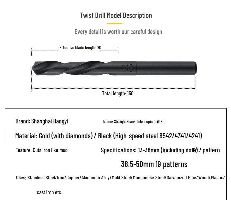 High-Speed Steel 1/2 Inch Reduced Shank Drill Set for Drilling and Reaming with Straight Shank Twist Drills