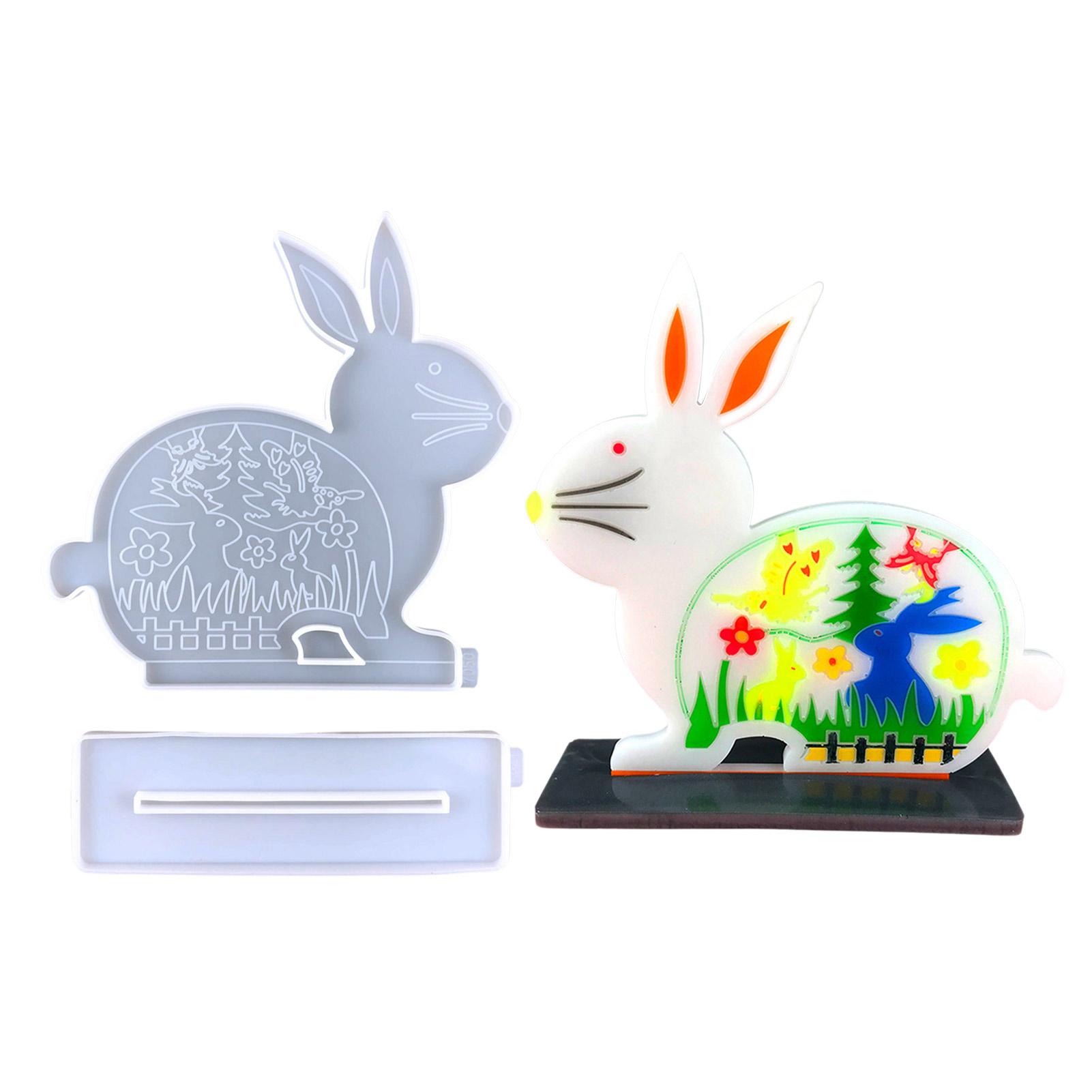 

Форма для пасхального кролика-эпоксидная смола, силиконовые формы для кроликов, ручная работа, форма для украшения кролика, сделай сам 7050+5941