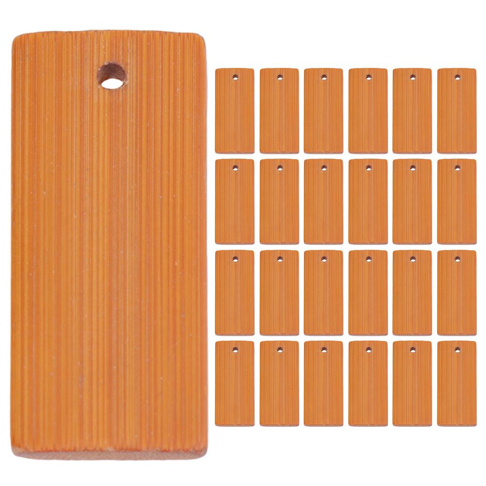 

25 Pcs Bamboo Pendant Blank Keychain Pendants Label Unfinished Gift Fashion Keyring 4.5X5X0.4CM