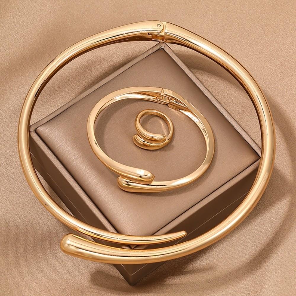 2/3Pcs Geometric Open Cuff Bangle Punk Party Grunge Jewelry Set Wedding