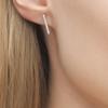 S925 Sterling Silver Zirconia Row Diamond Stud Earrings