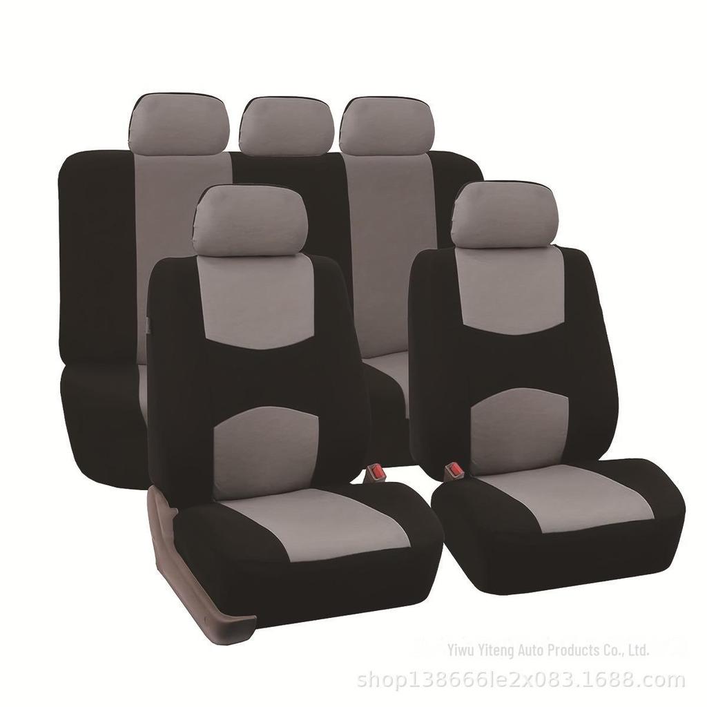 All Seasons Universal 5-Seat Car Seat Cover Set - 9 Pieces