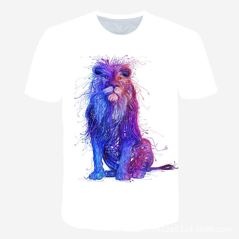 

Мужская футболка с цифровой печатью, повседневная, с круглым вырезом и коротким рукавом, с технологией 3D-печати 6XL