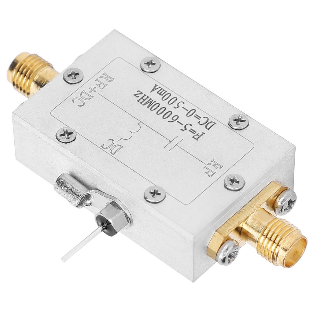 RF DC Block Bias 5 6000MHz Biaser Aluminum Alloy Electronic Components Industrial Supplies