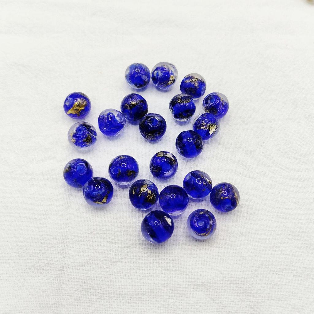 Ancient Style Gold & Silver Foil Glass Cylinder Beads for DIY Bracelet Jewelry