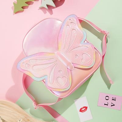 Zaino Carino a Forma di Farfalla Glitterato Moda Casuale Accessorio per Bambina Borsa a Spalla Doppia Zaino Piccolo per Bambini