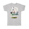 Gift T-Shirt : White Horse Nature Wild Animals Wildlife Fauna Safari Species