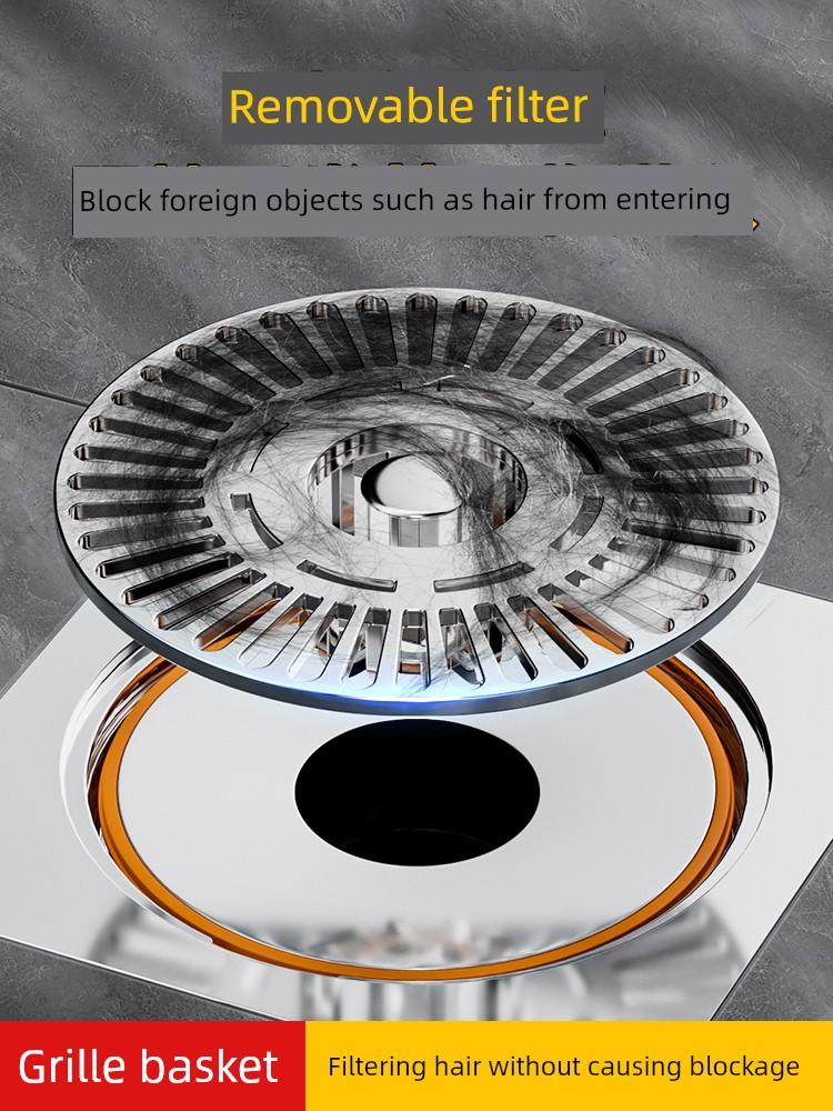Bathroom Toilet Anti-Odor Floor Drain Large Filter Net Quick Drainage Floor Drain Sewer Anti-Insect Anti-Odor Drain Core Universal