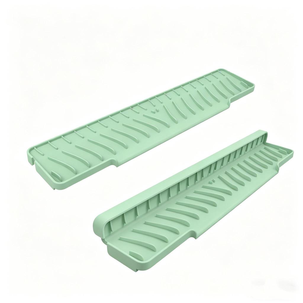 1pc Foldable Silicone Sink Splash Guard Drain Mat, Spill Proof Slope Water Diverter Pad,Ideal for Kitchen and Bathroom Sink Edge
