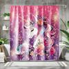 Peopleareok Nautical Coastal Shower Curtain, Funny Kids Sea Turtle Seashell Starfish Shower Curtain for Bathroom Decor, Polyeste