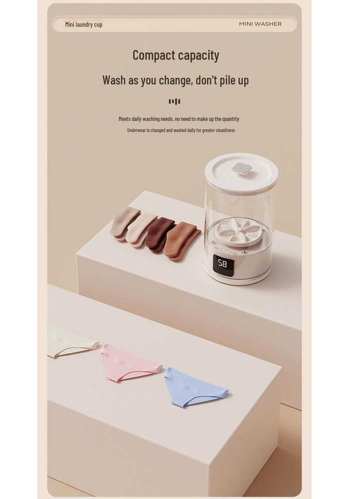 Compact Portable Washer for Underwear and Baby Apparel – No Installation Needed