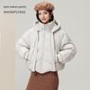 SNOWFLYING Women's Short Stand-Collar Hooded Down Jacket